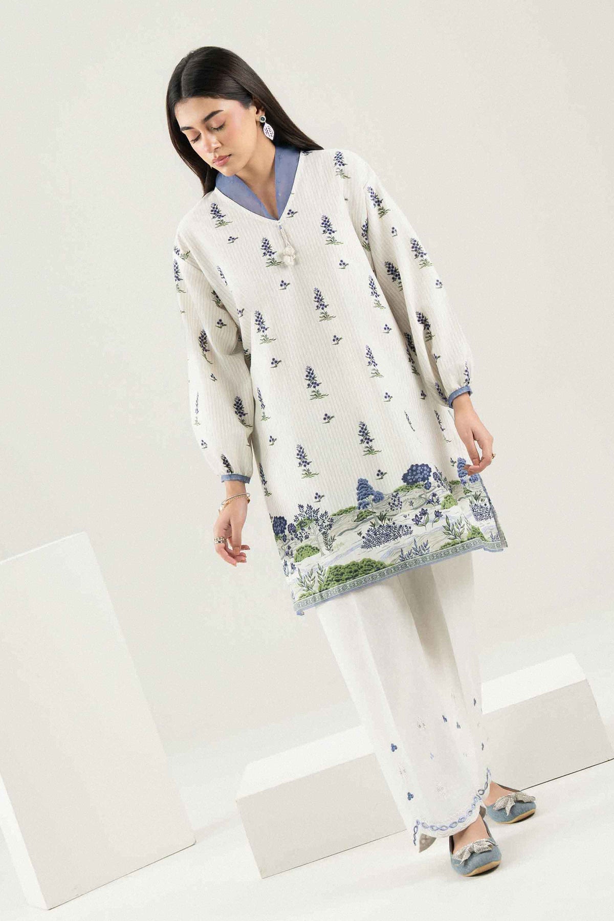 Nishat UK - Off White  Embroidered Karandi 2 Pieces ready to wear Dress