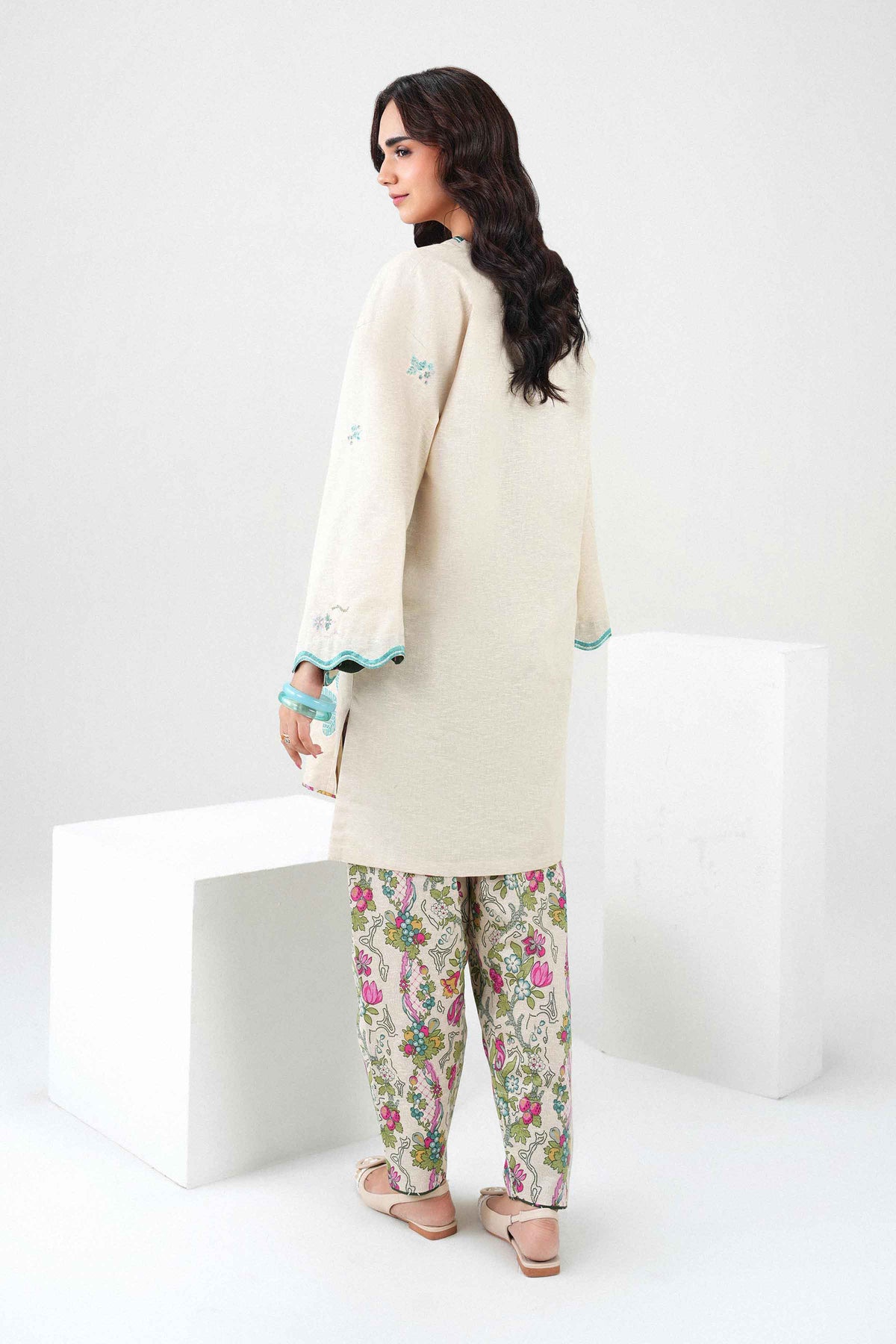 Nishat UK - Beige Embroidered Karandi 2 Pieces ready to wear Dress