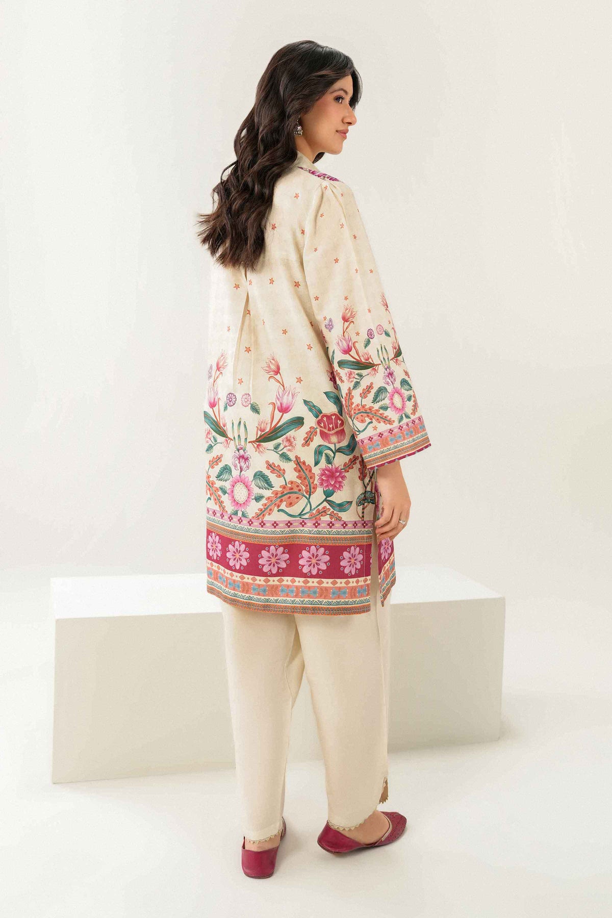 Nishat UK - Off White Printed Dobby 2 Pieces ready to wear Dress