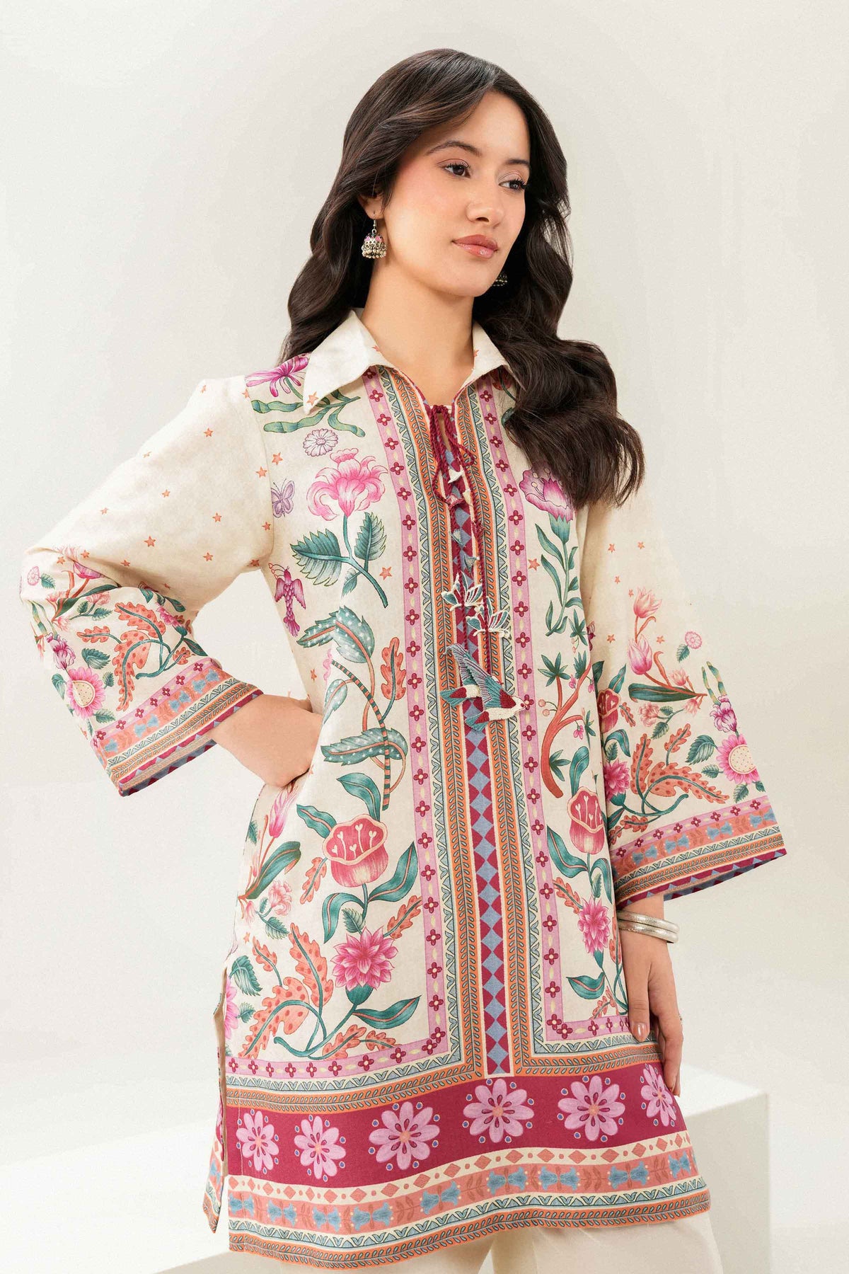 Nishat UK - Off White Printed Dobby 2 Pieces ready to wear Dress