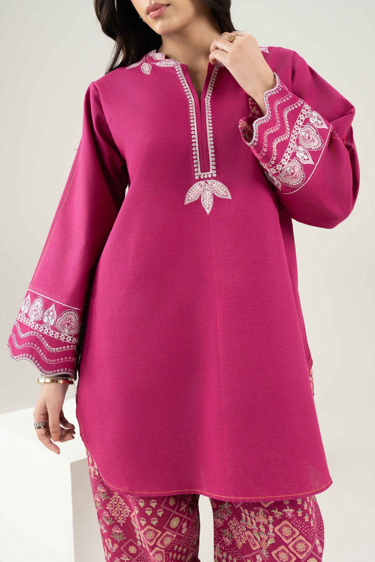 Nishat UK - Pink Embroidered Khaddar 2 Pieces ready to wear Dress