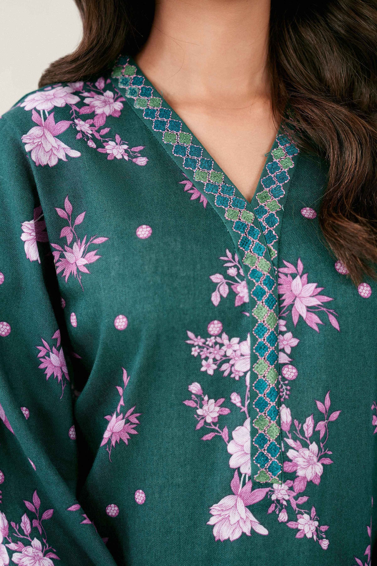 Nishat UK - Green Embroidered Khaddar 2 Pieces ready to wear 