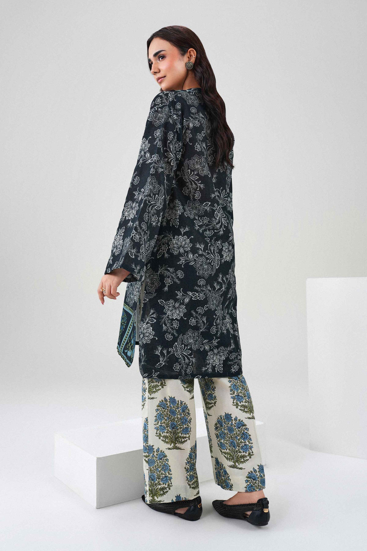 Nishat UK - Black Printed Khaddar 2 Pieces ready to wear Dress