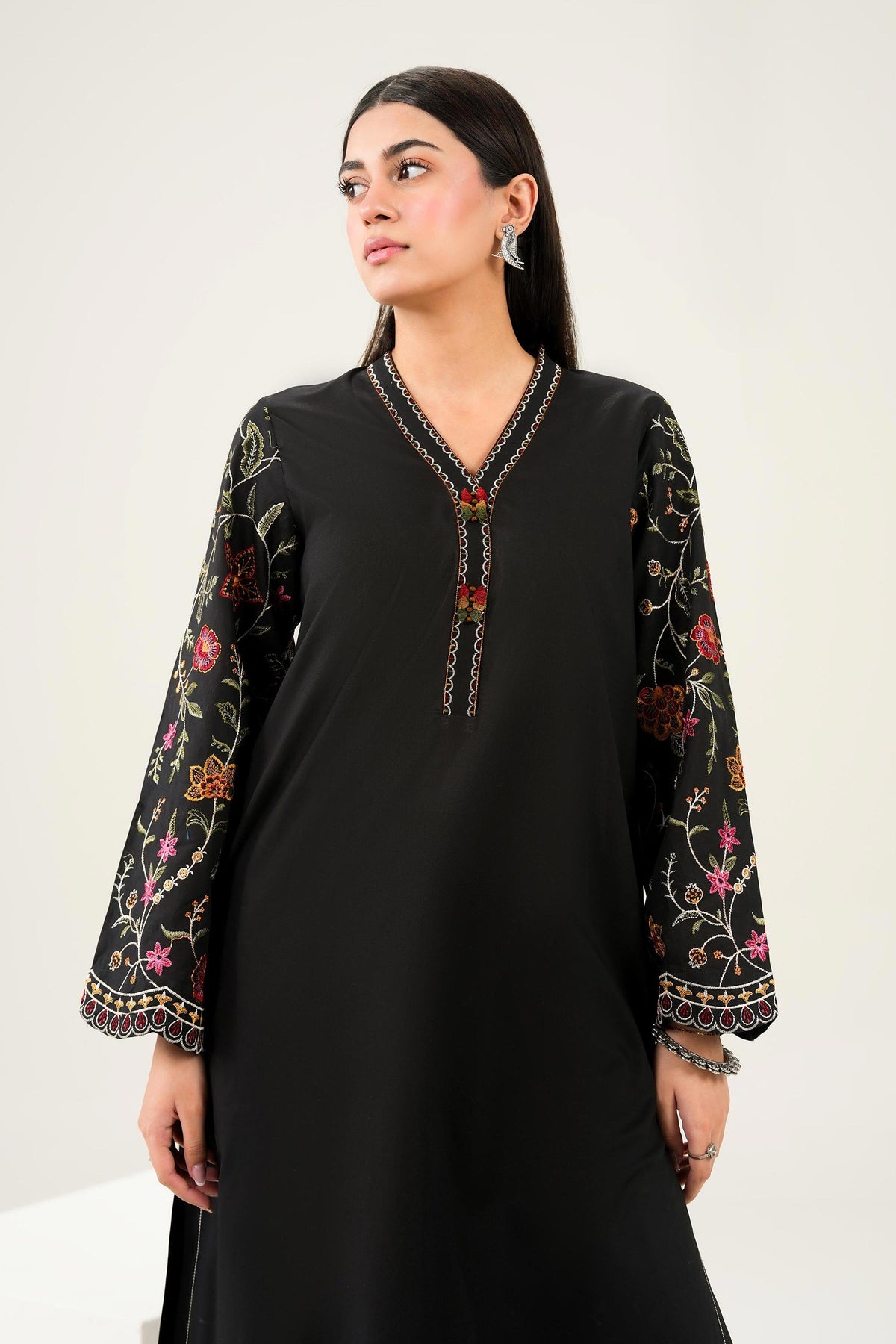 Nishat UK - Black Embroidered Cambric 2 Pieces ready to wear 