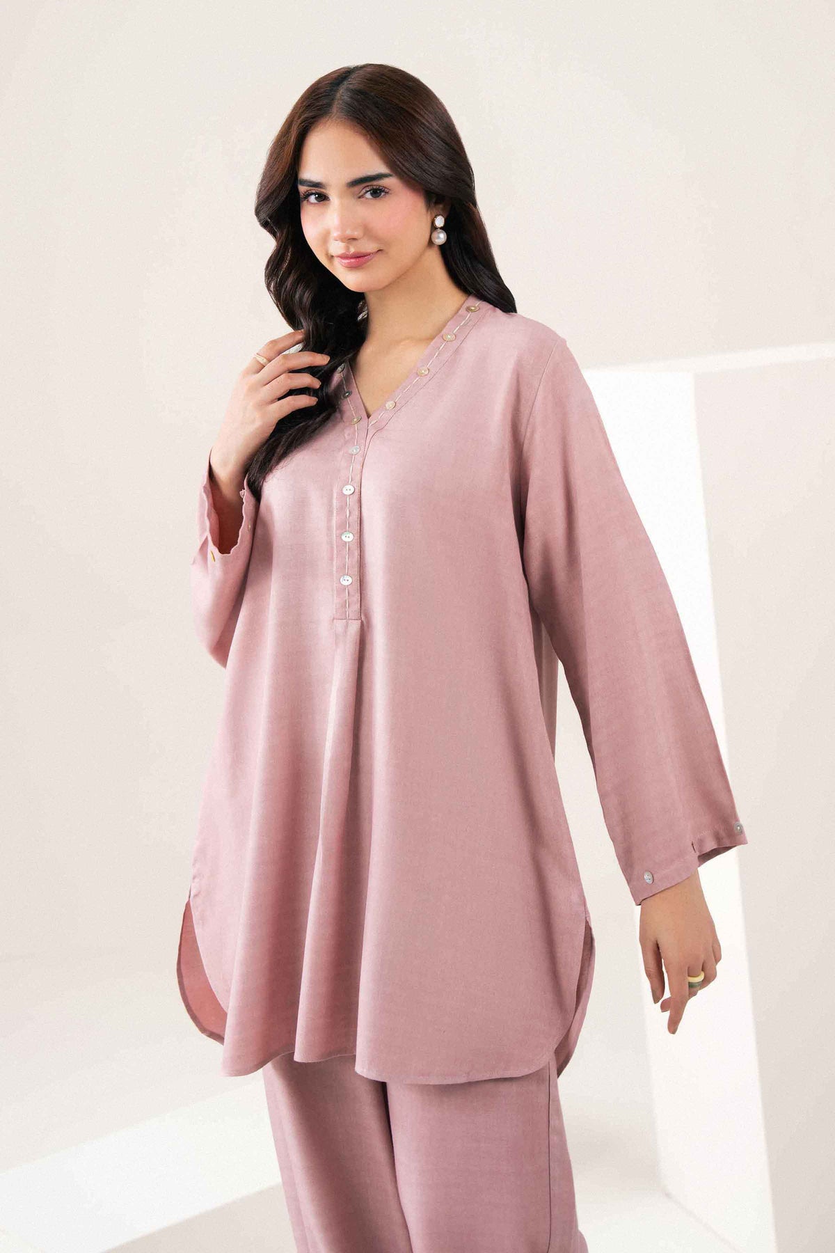 Nishat UK - Pink Solids Linen 2 Pieces ready to wear Dress