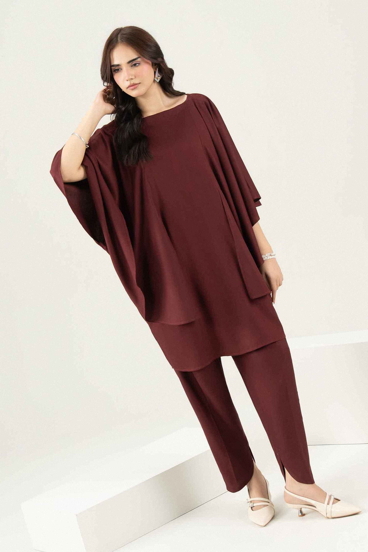 Nishat UK - Purple Solids Linen 2 Pieces ready to wear Dress