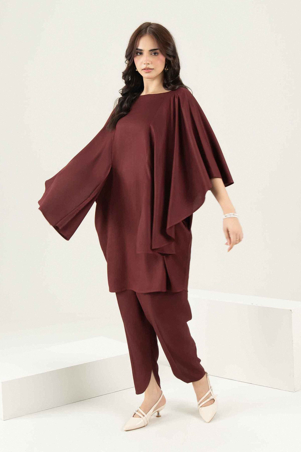 Nishat UK - Purple Solids Linen 2 Pieces ready to wear Dress