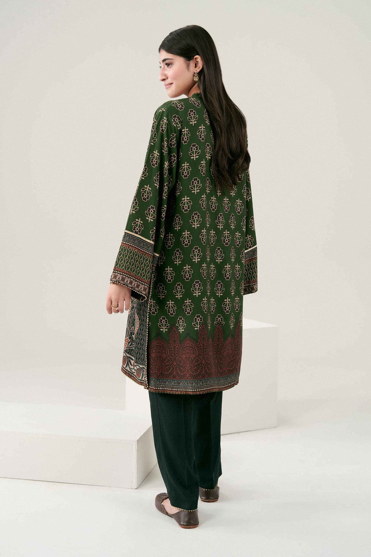 Nishat UK - Green Printed Linen 2 Pieces ready to wear Dress