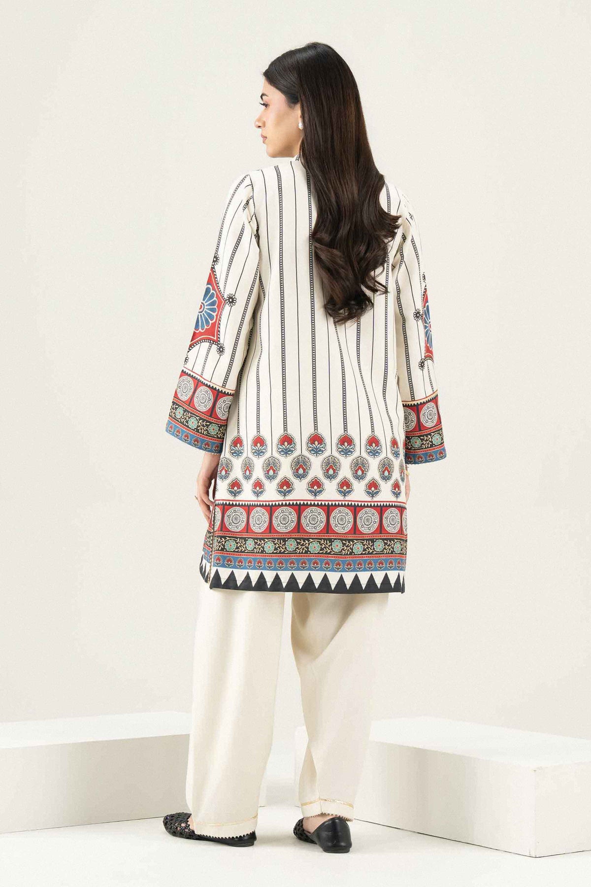 Nishat UK - Off White Printed Linen 2 Pieces ready to wear Dress