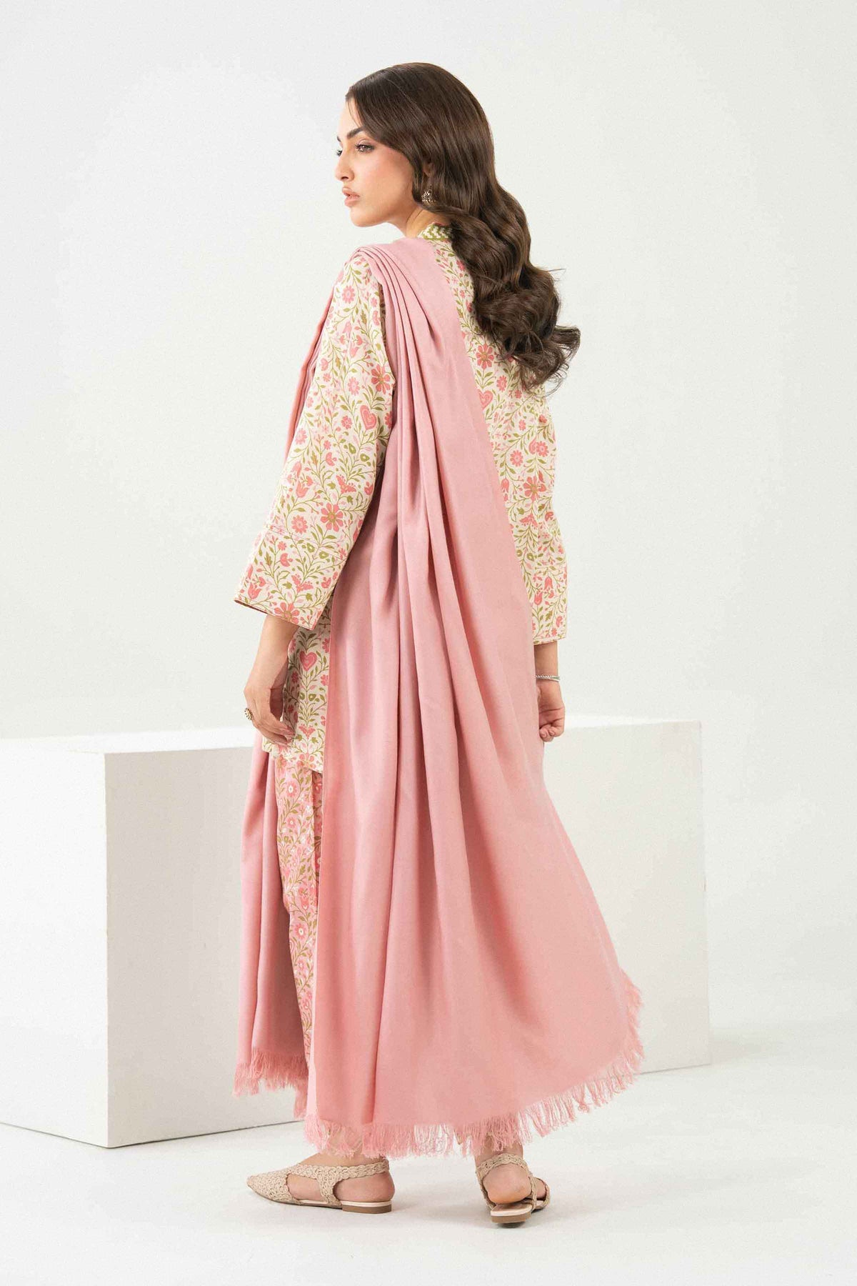 Nishat UK - White Printed Khaddar 3 Pieces ready to wear Suit