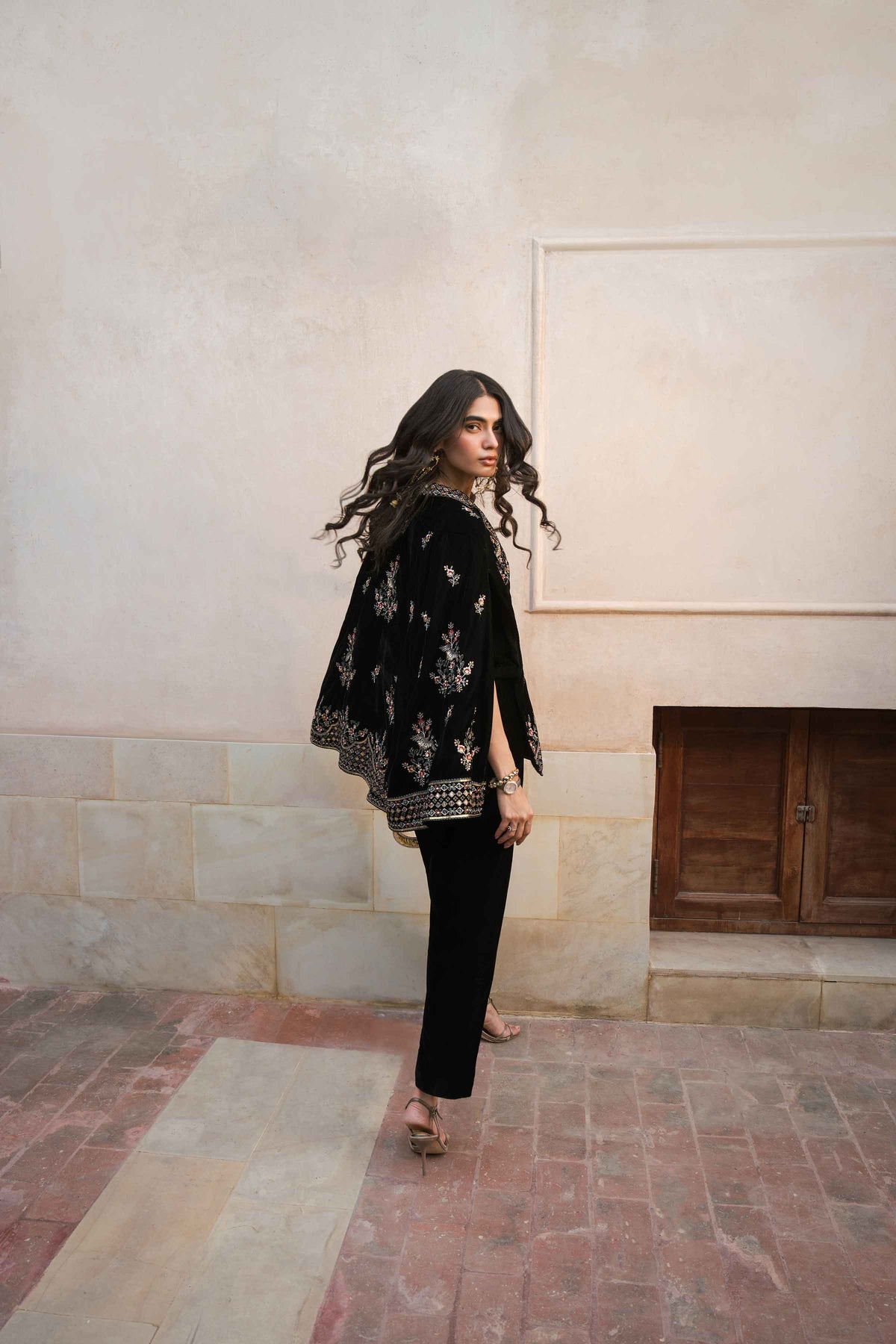 Nishat UK - Black Embroidered Velvet 3 Pieces ready to wear luxury suit
