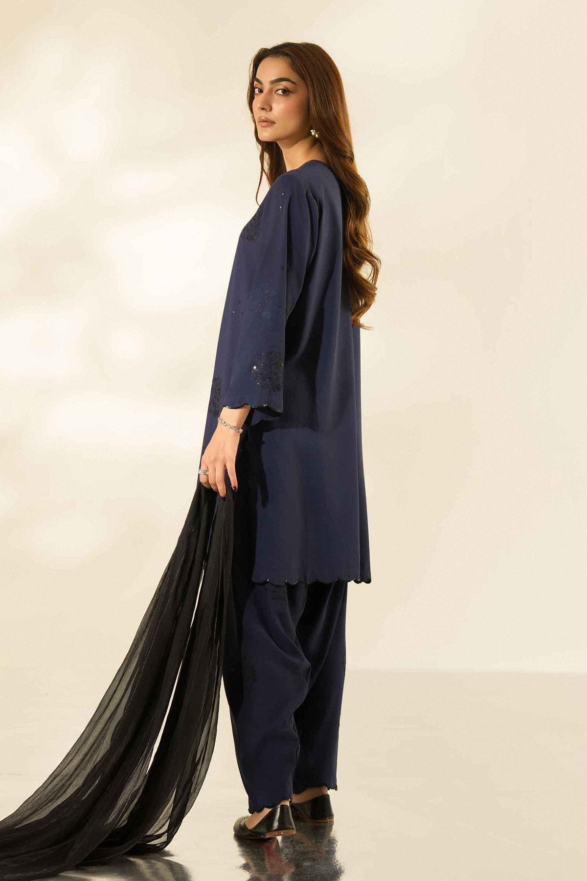 Nishat UK - Blue Embroidered Linen 3 Pieces ready to wear luxury Suit