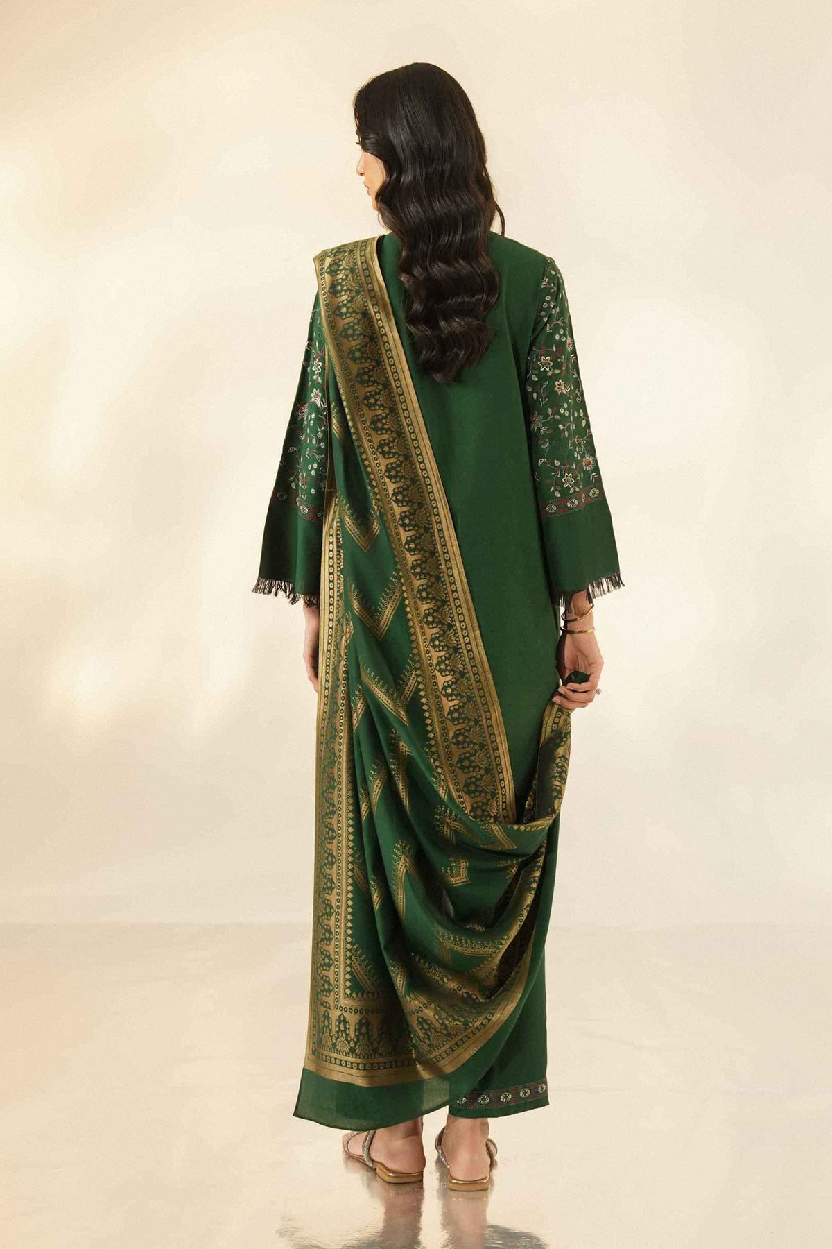 Nishat UK - Green Embroidered Marina 3 Pieces ready to wear Suit