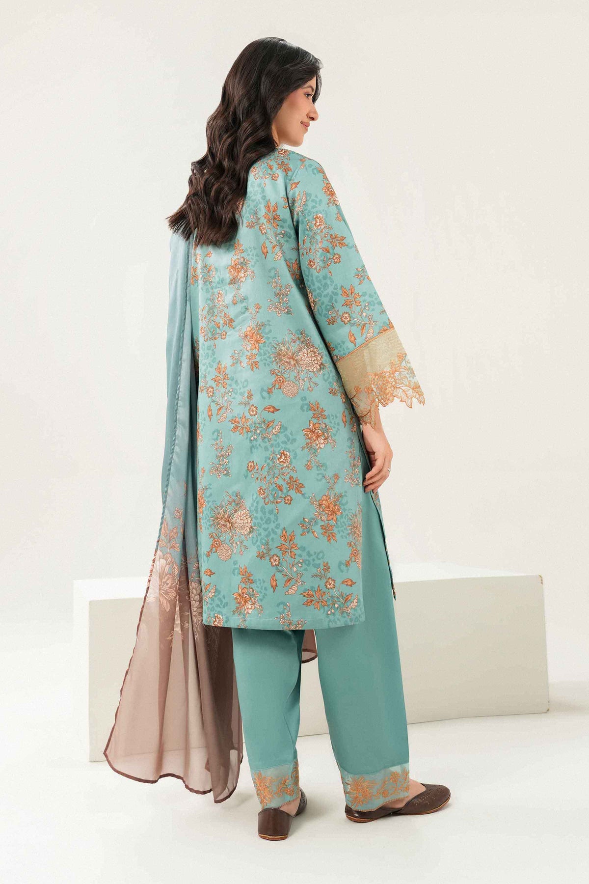 Nishat UK - Green Embroidered Satin 3 Pieces ready to wear 