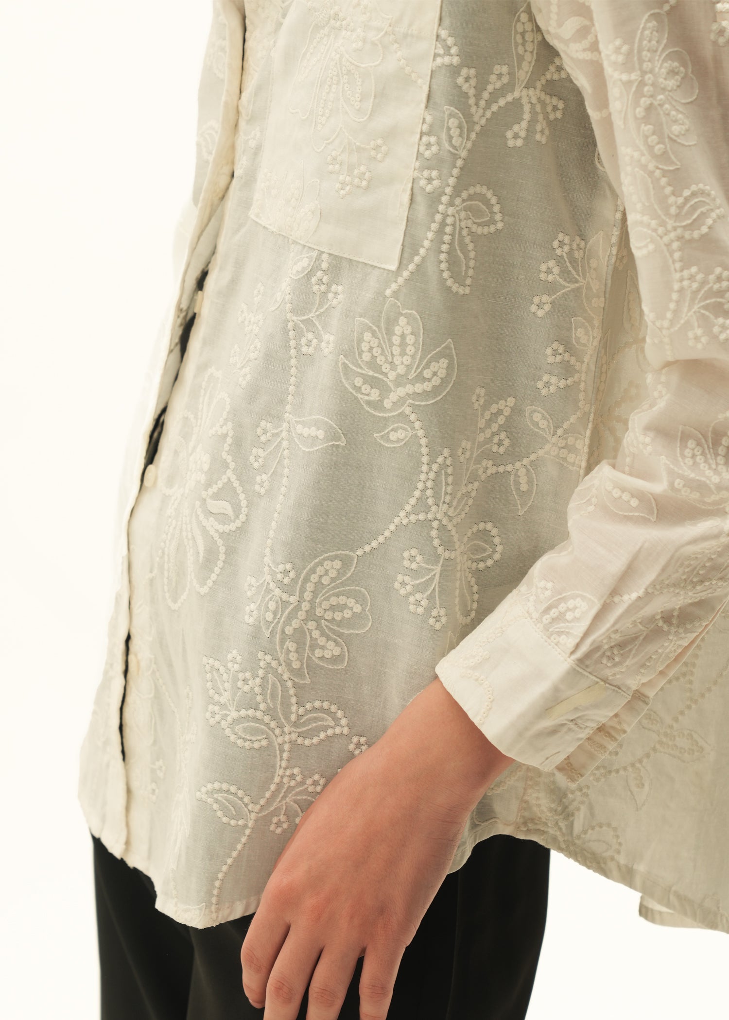 NishatUK - White Embroidered    Cotton 1-piece ready to wear Shirt