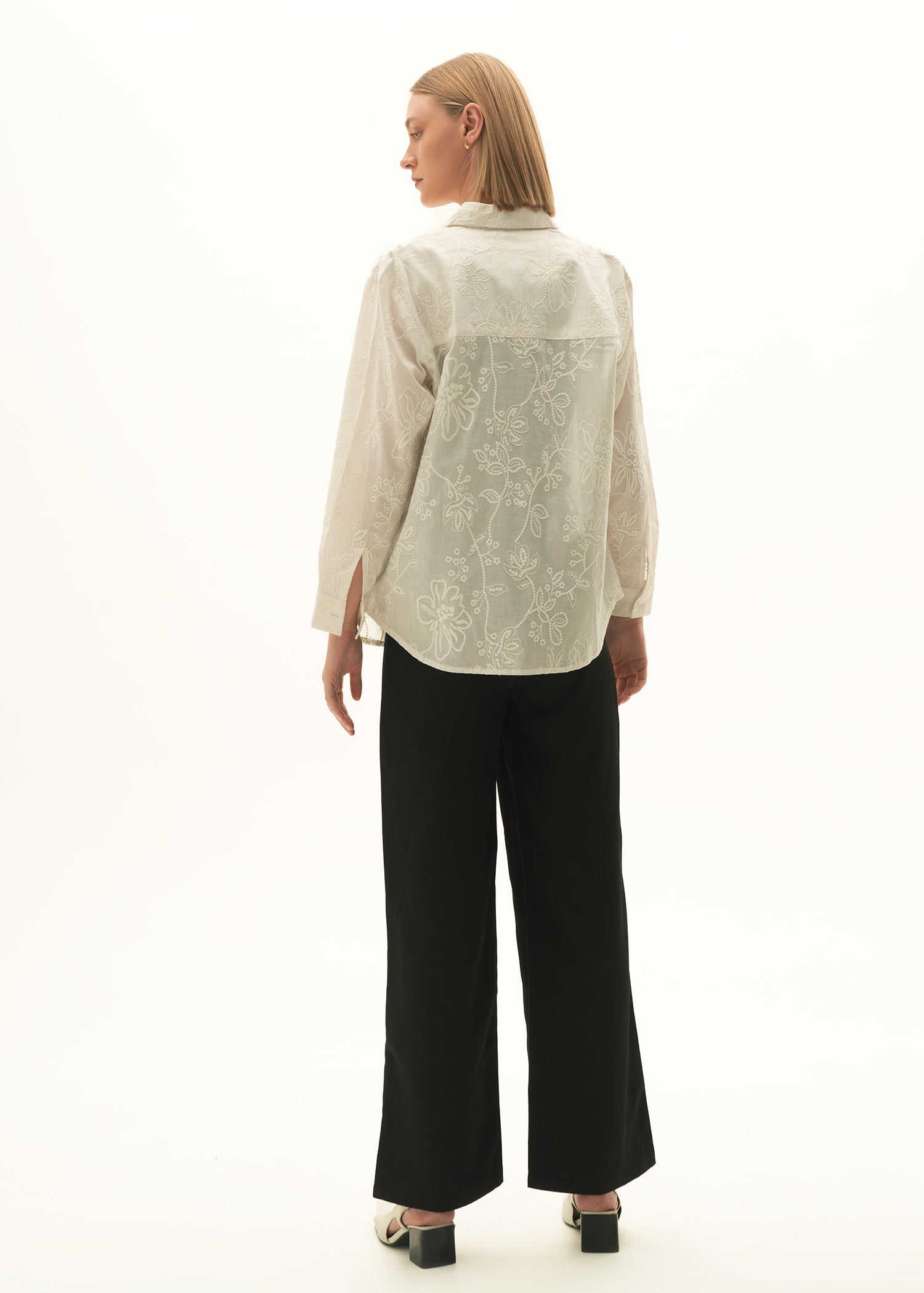 NishatUK - White Embroidered    Cotton 1-piece ready to wear Shirt