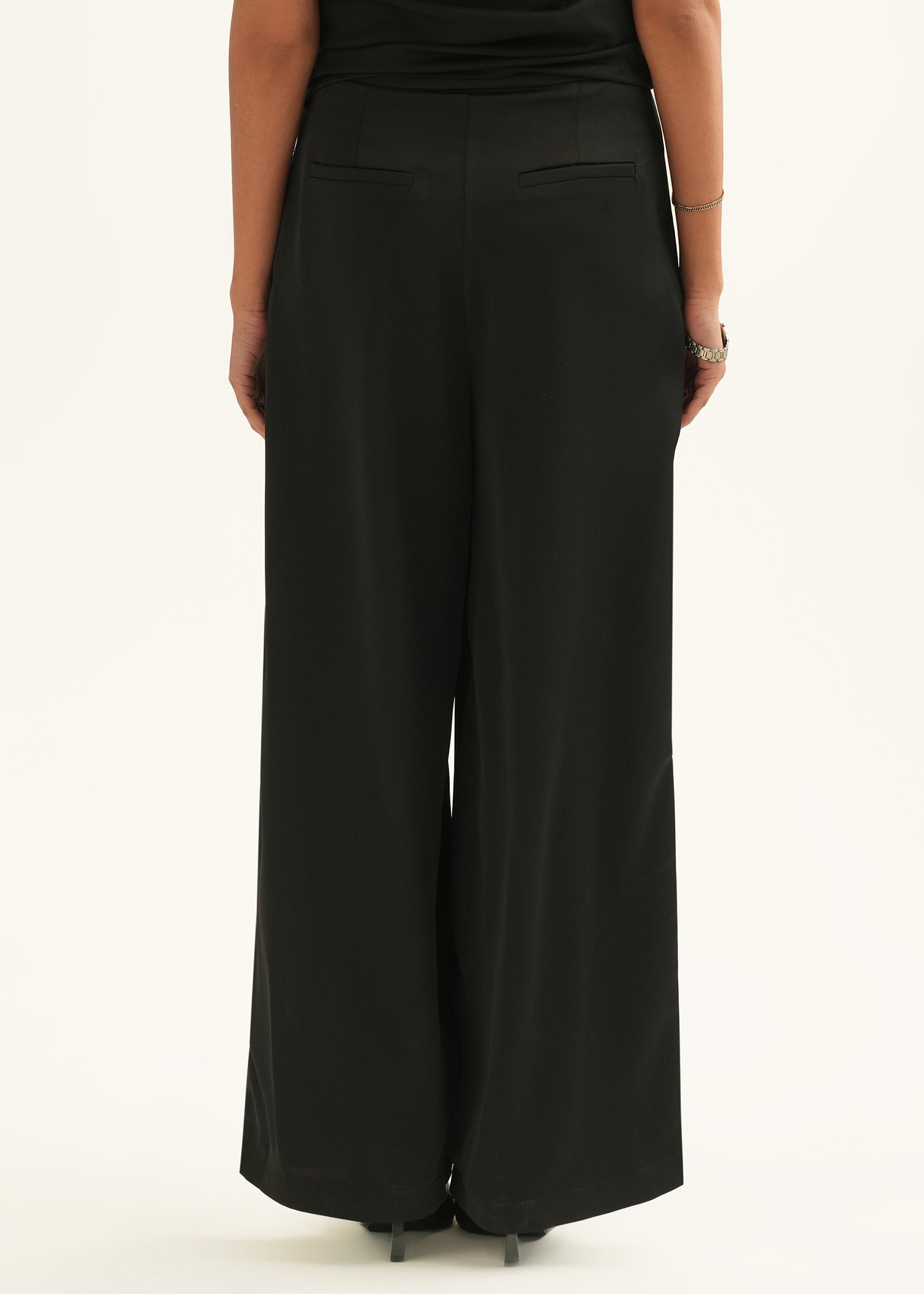 NishatUK - Black Embroidered    Polyester 1-piece ready to wear Pants