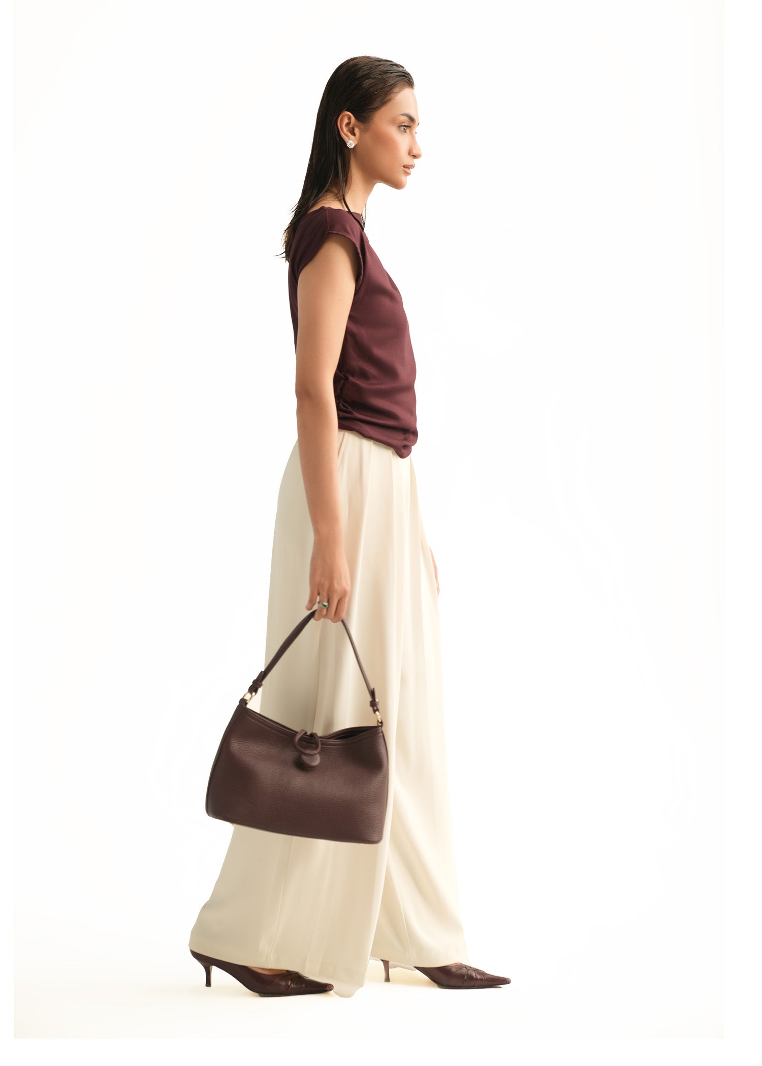 NishatUK - Maroon Solids Viscose 1-piece ready to wear Top