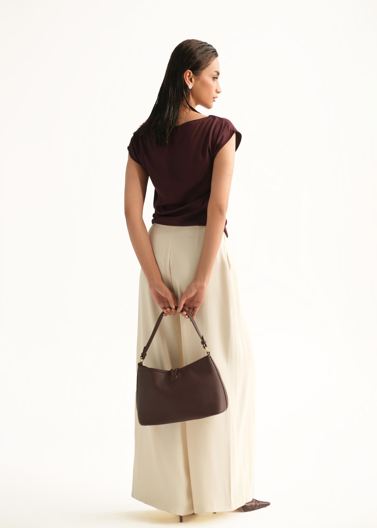 NishatUK - Maroon Solids Viscose 1-piece ready to wear Top