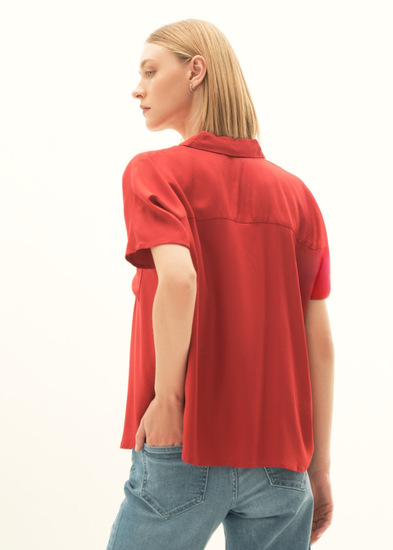 NishatUK - Red Solids Viscose 1-piece ready to wear Shirt