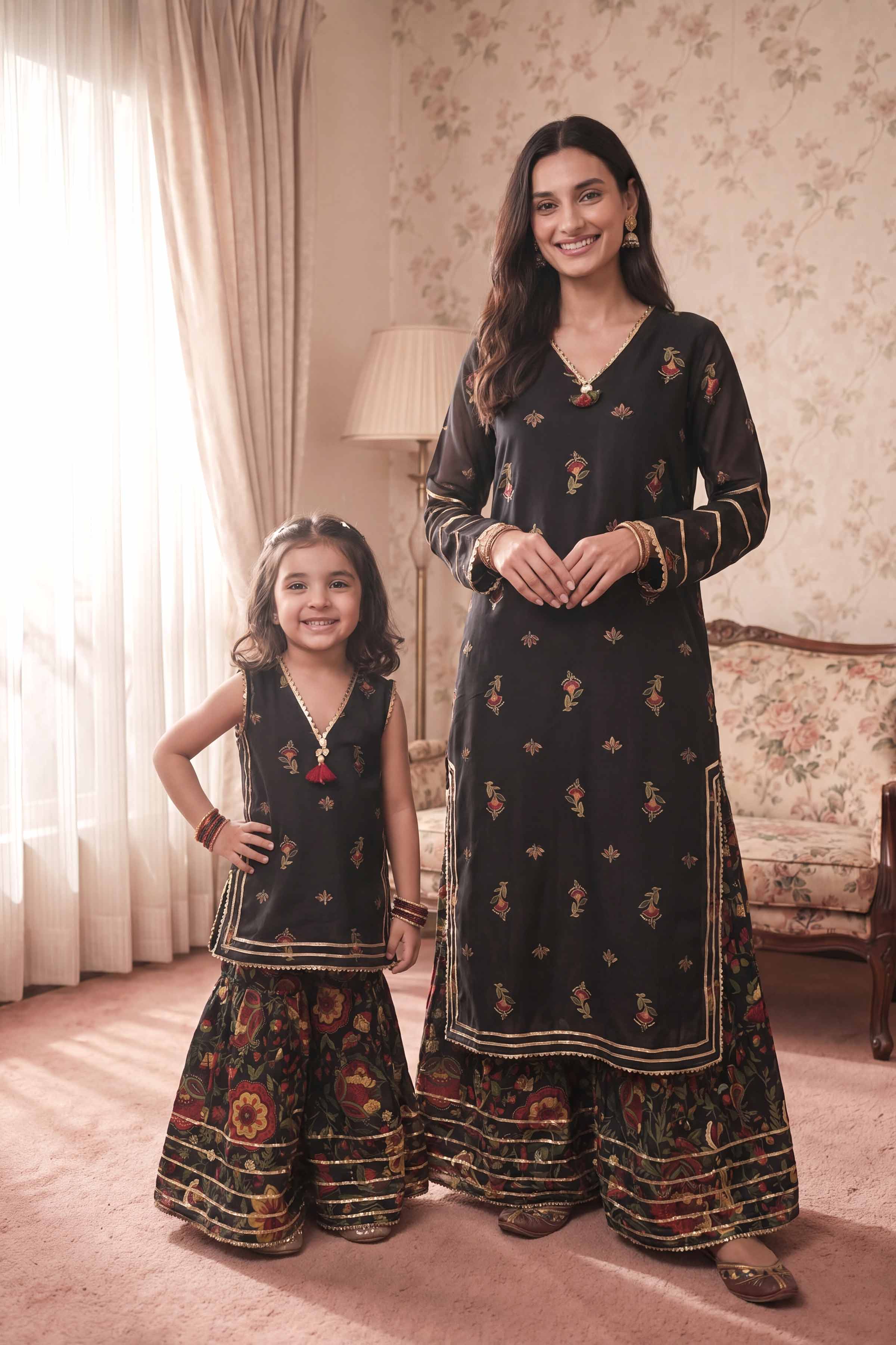 Nishat UK - Black Printed Lawn 2 Piece ready to wear Dress