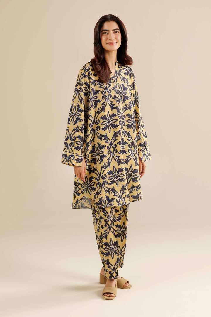 NishatUK - Yellow Printed Swiss Lawn 2-piece ready to wear Dress