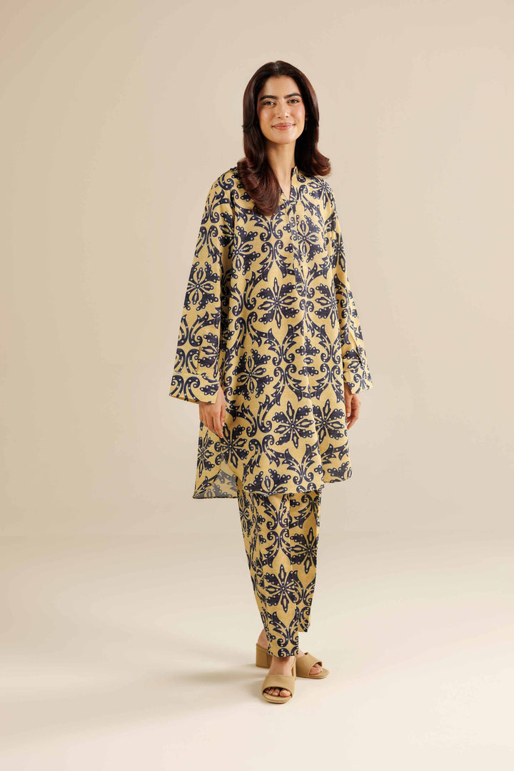 NishatUK - Yellow Printed Swiss Lawn 2-piece ready to wear Dress