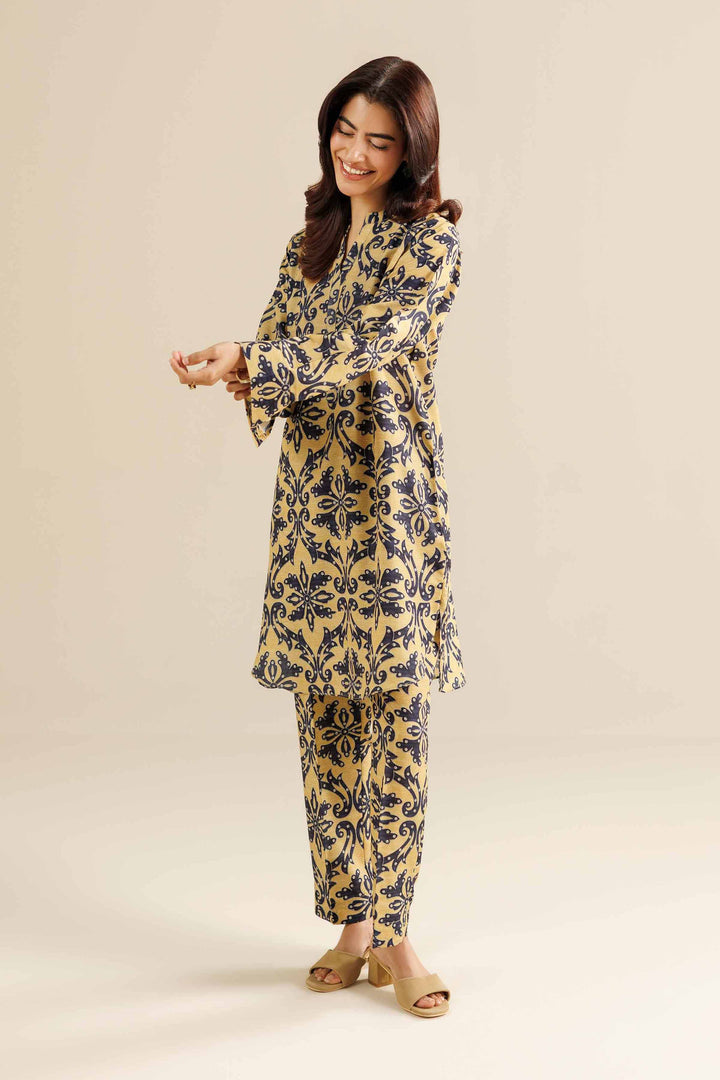 NishatUK - Yellow Printed Swiss Lawn 2-piece ready to wear Dress