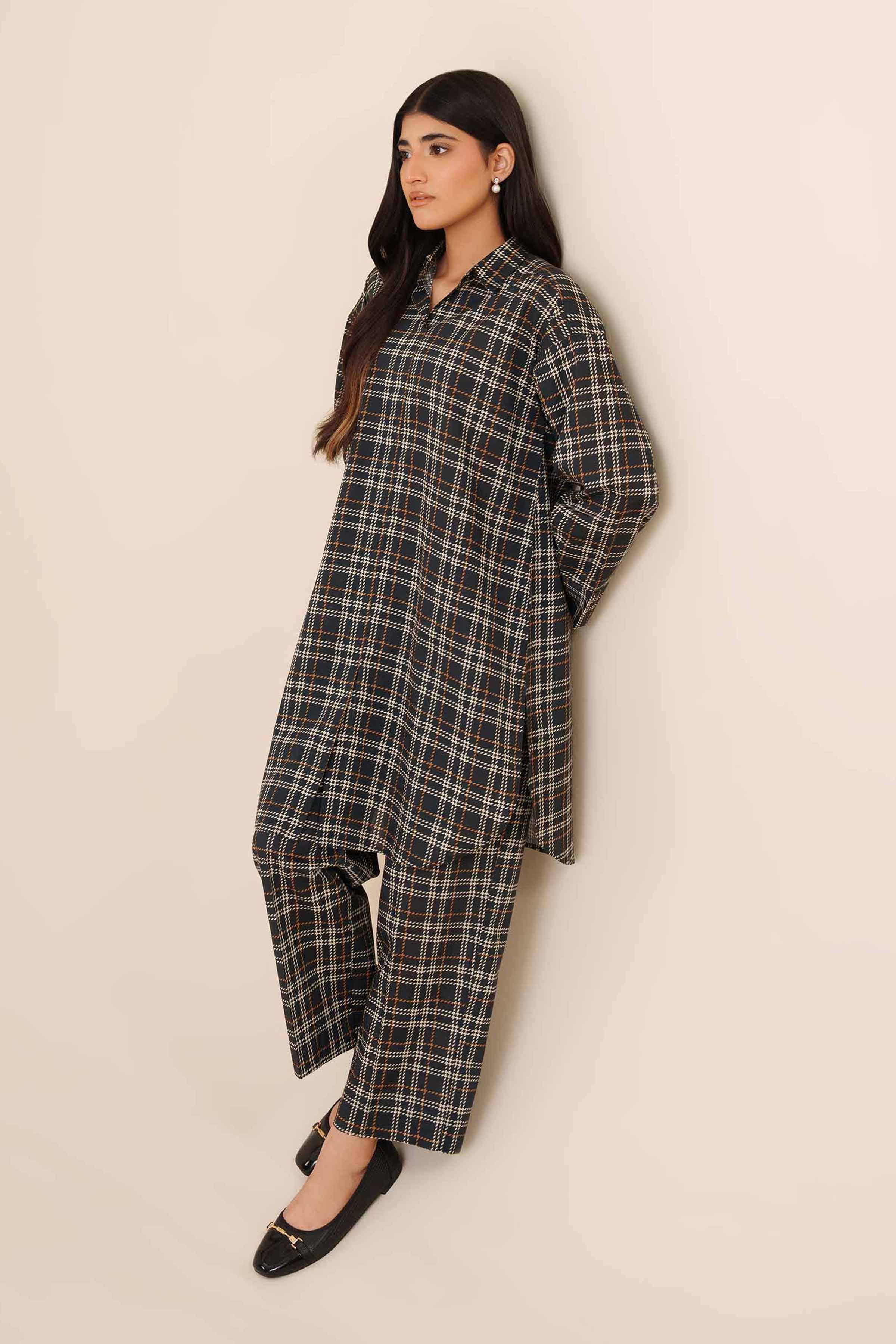 NishatUK - Black Printed Cambric 2-piece ready to wear Dress