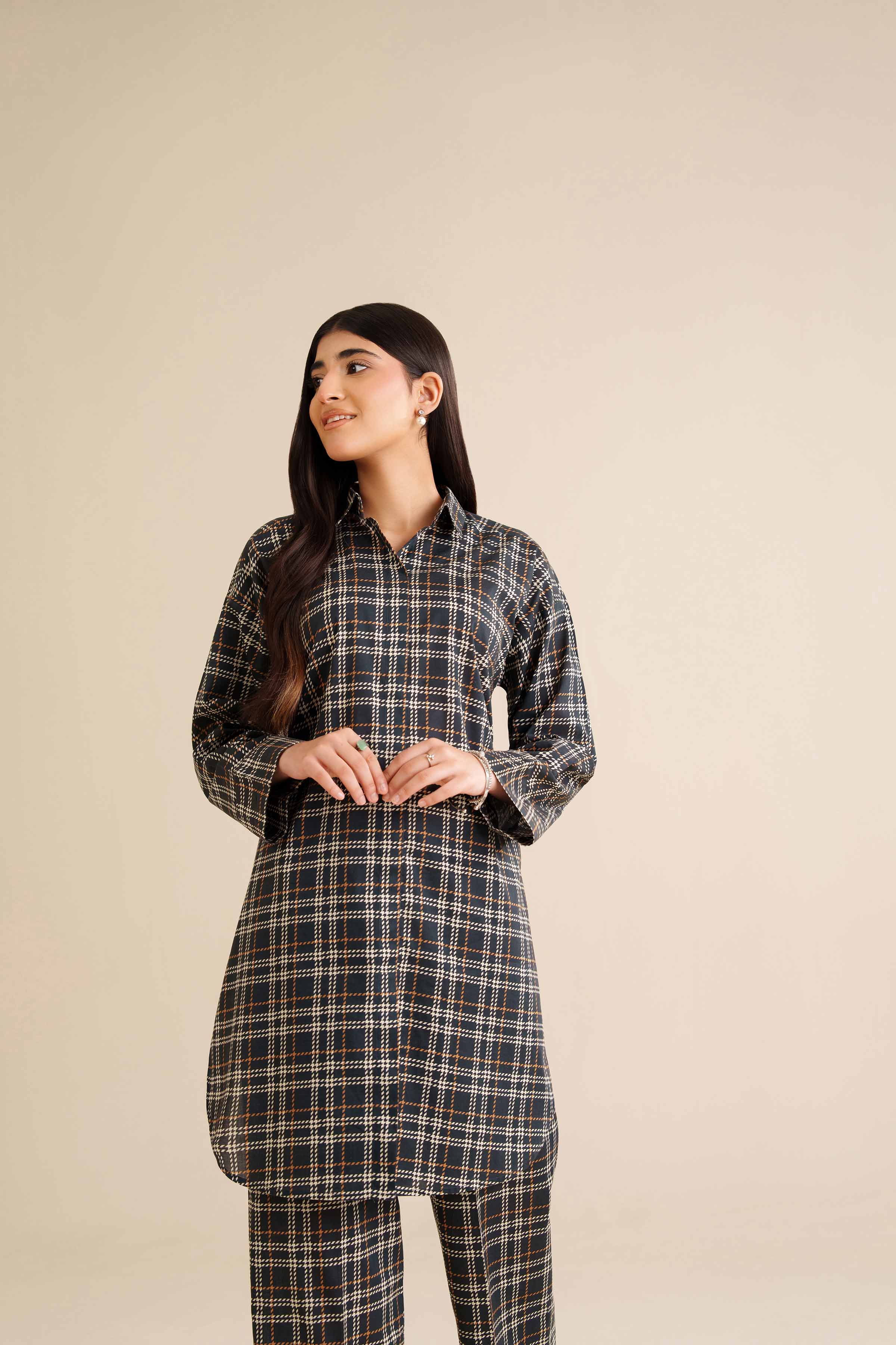 NishatUK - Black Printed Cambric 2-piece ready to wear Dress