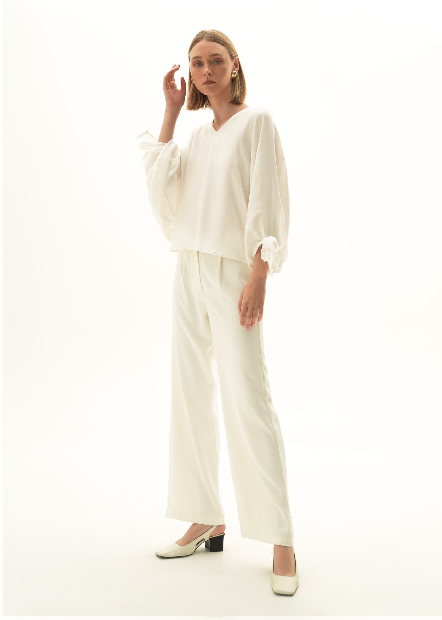 NishatUK - White Solids  Polyester 1-piece ready to wear Top