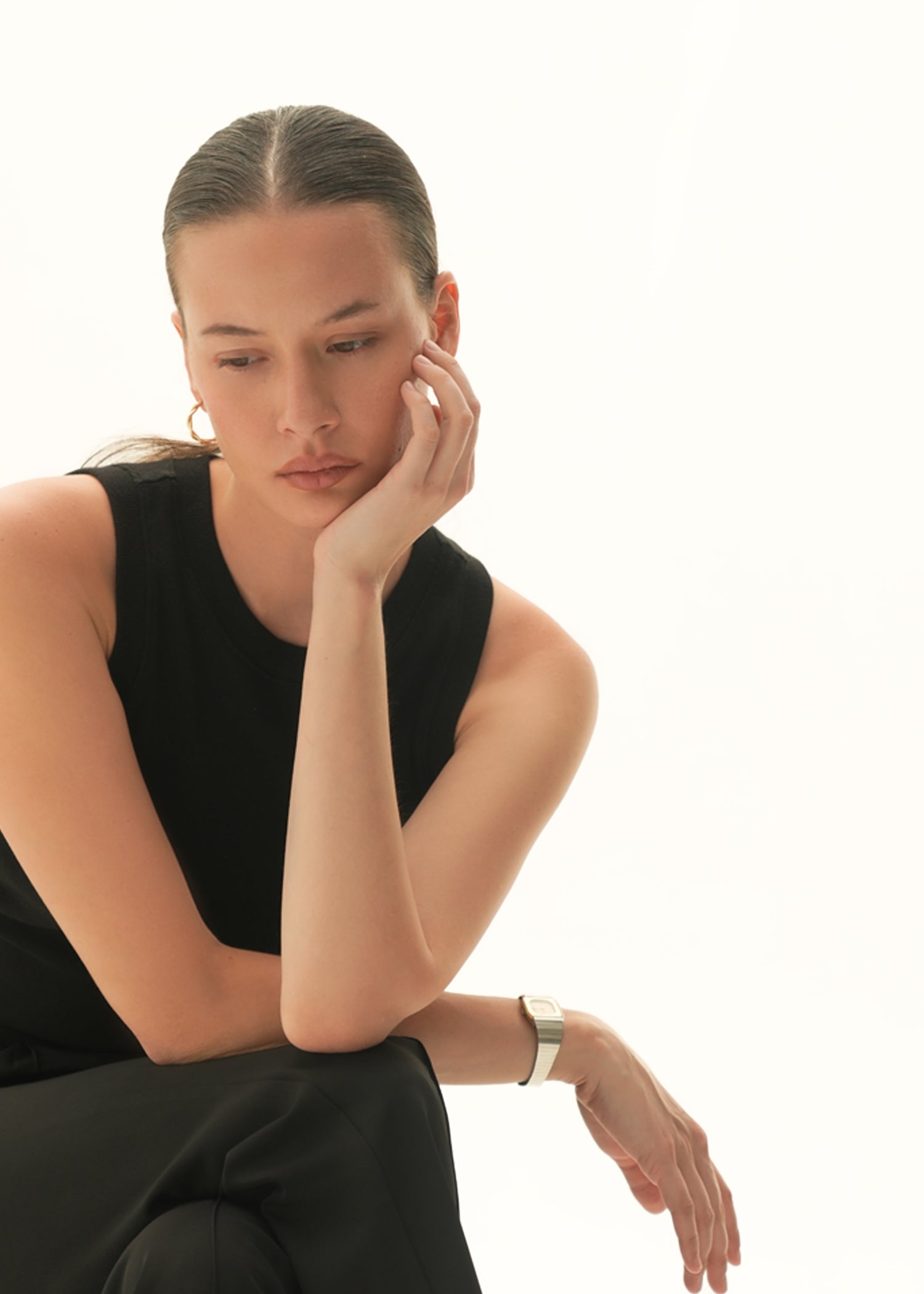 NishatUK - Black Solids Cotton 1-piece ready to wear Vest